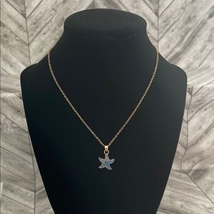 Gold Starfish Pendant Necklace